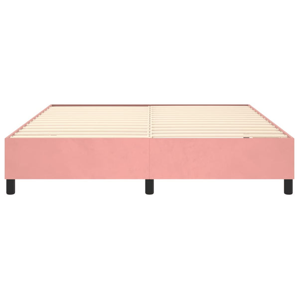 vidaXL Box Spring Bed Frame Pink 200x200 cm Velvet