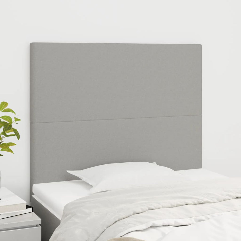 vidaXL Headboard Light Gray 80x5x118/128 cm Fabric