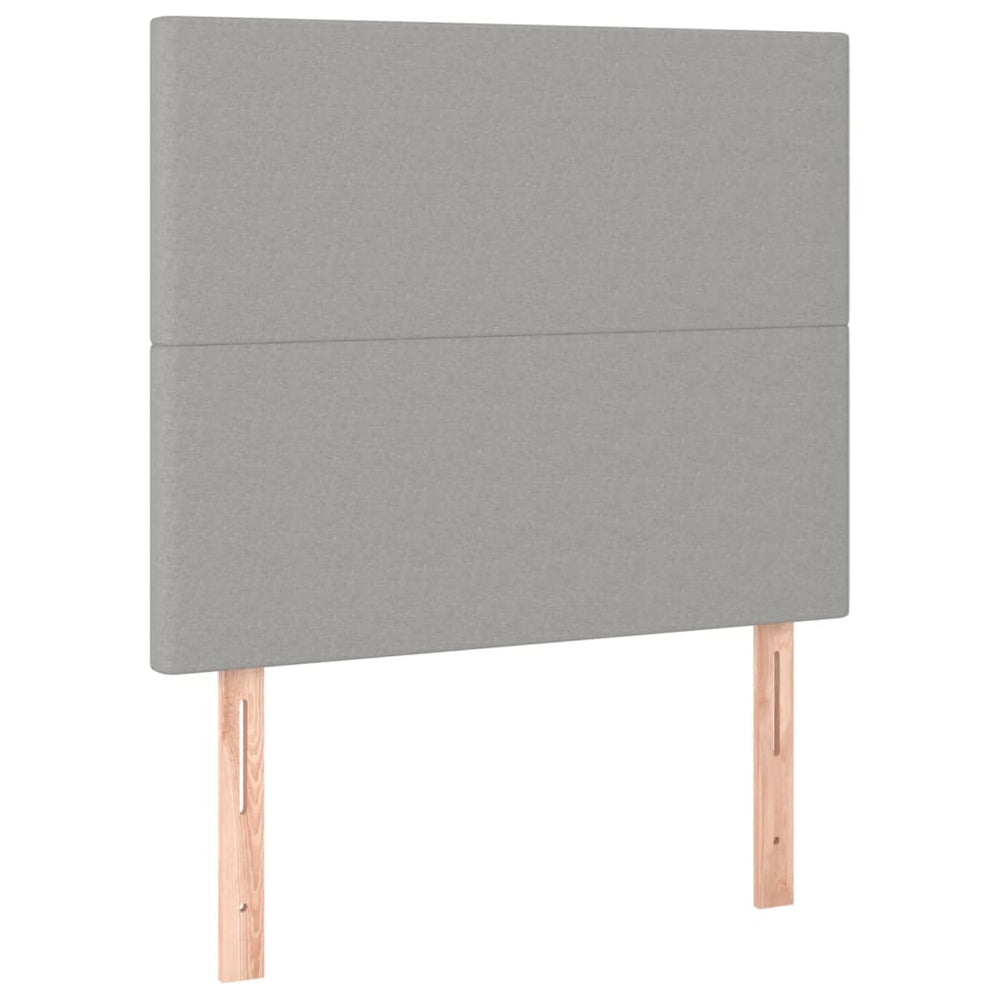 vidaXL Headboard Light Gray 90x5x118/128 cm Fabric