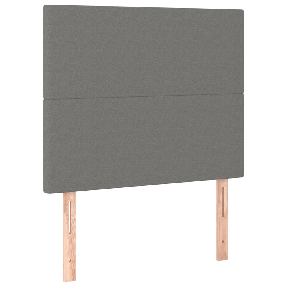 vidaXL Headboard Dark Grey 90 x 5 x 118/128 cm Fabric