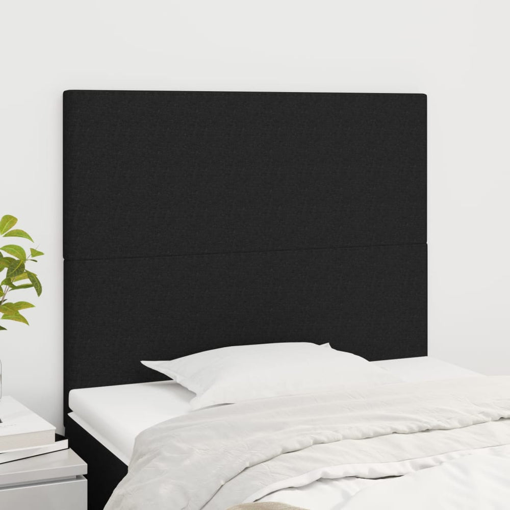 vidaXL Headboard Black 90x5x118/128 cm Fabric