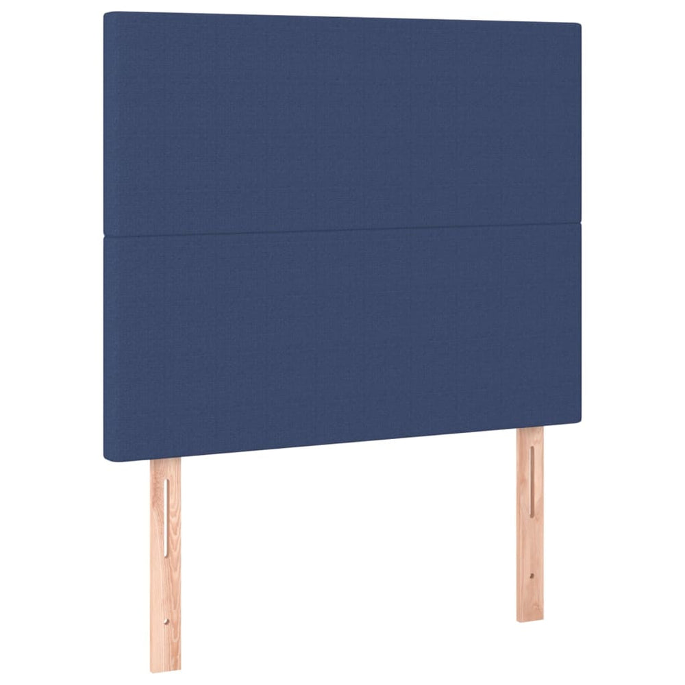 vidaXL Headboard Blue 90x5x118/128 cm Fabric