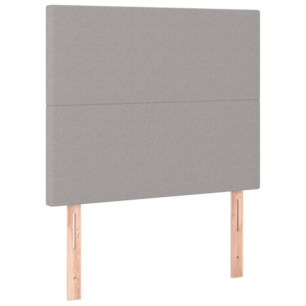 vidaXL Headboard Light Gray 100 x 5 x 118/128 cm Fabric