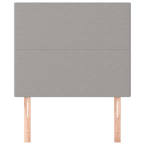 vidaXL Headboard Light Gray 100 x 5 x 118/128 cm Fabric