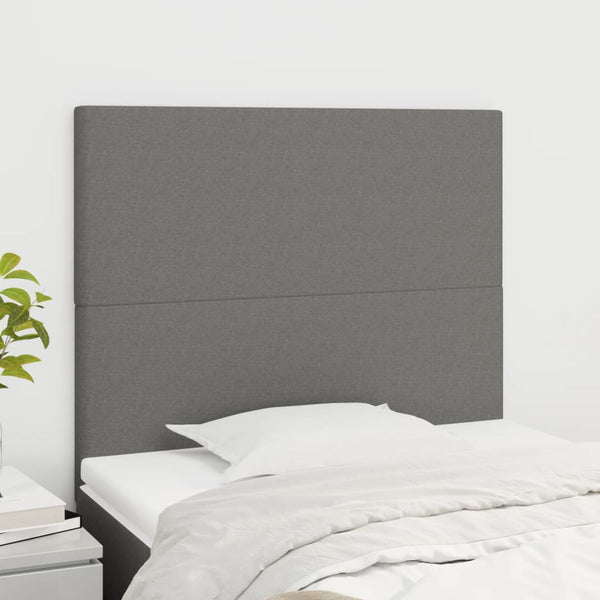 vidaXL Headboard Dark Grey 100 x 5 x 118/128 cm Fabric