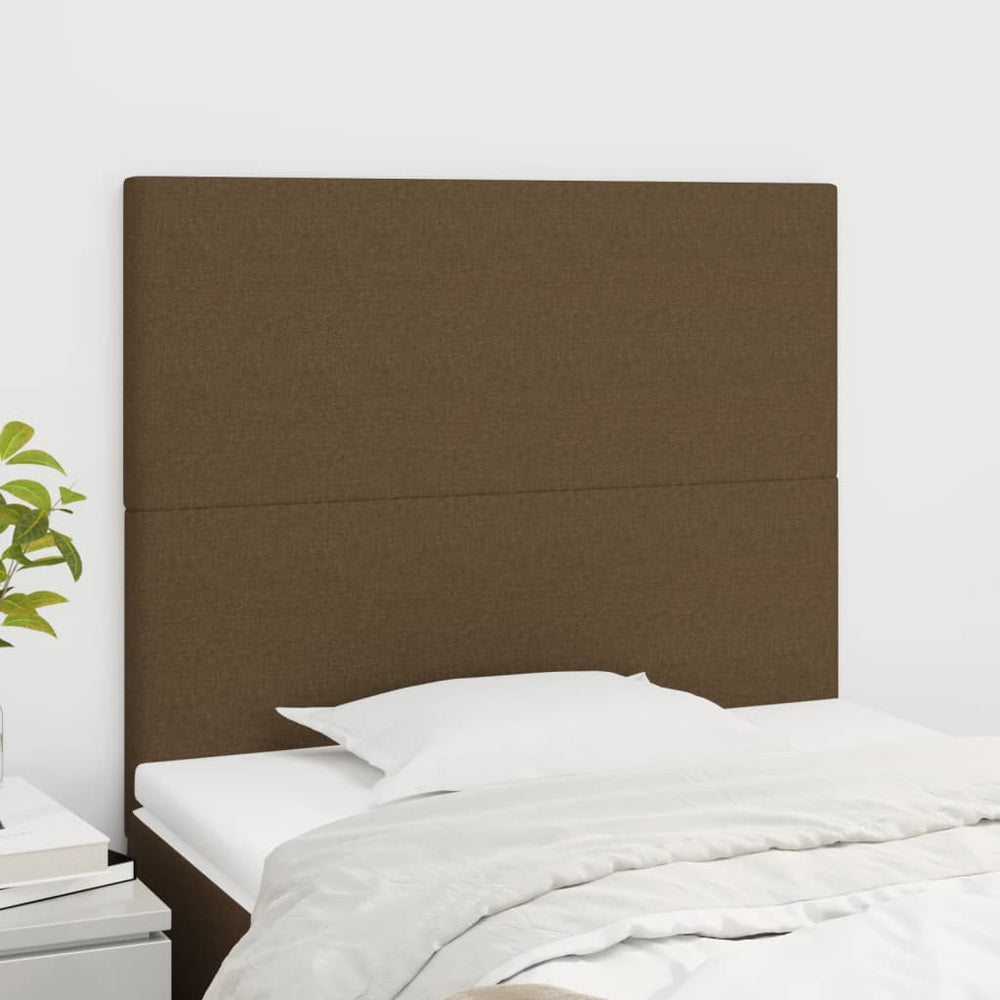 vidaXL Headboard Dark Brown 100 x 5 x 118/128 cm Fabric
