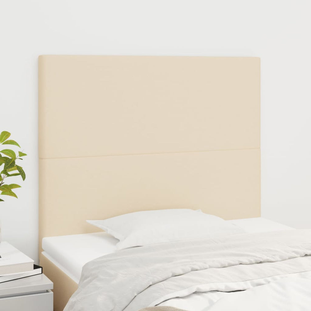 vidaXL Headboard Cream 100x5x118/128 cm Fabric