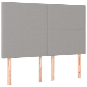 vidaXL Headboard Light Gray 144x5x118/128 cm Fabric