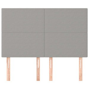 vidaXL Headboard Light Gray 144x5x118/128 cm Fabric
