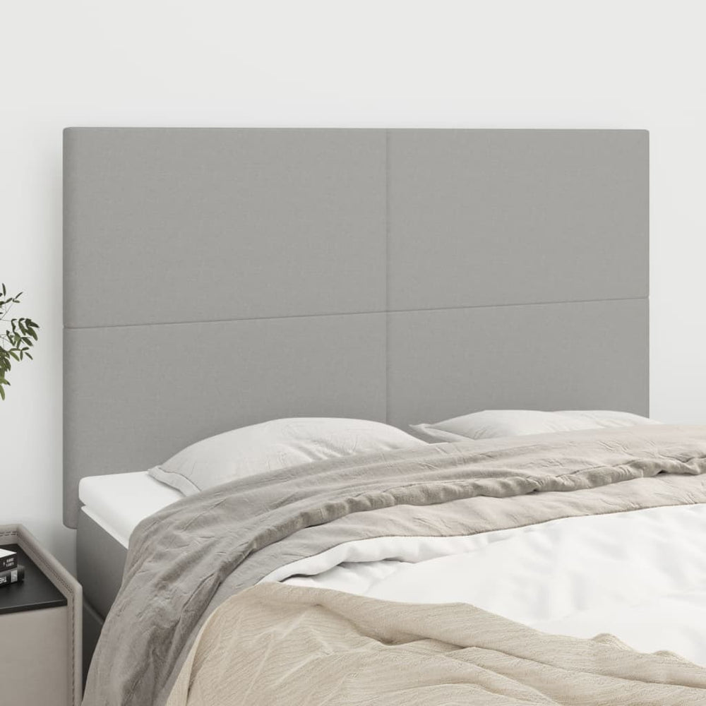 vidaXL Headboard Light Gray 144x5x118/128 cm Fabric