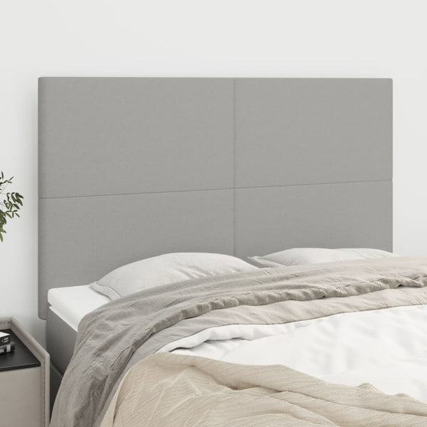vidaXL Headboard Light Gray 144x5x118/128 cm Fabric