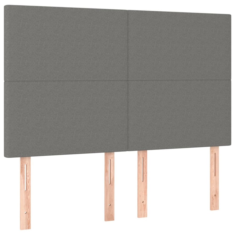vidaXL Headboard Dark Grey 144 x 5 x 118/128 cm Fabric