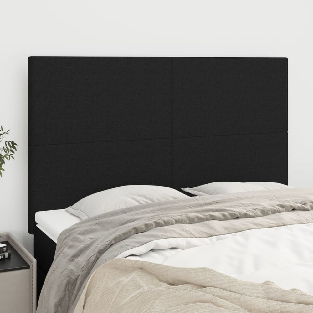 vidaXL Headboard Black 144x5x118/128 cm Fabric
