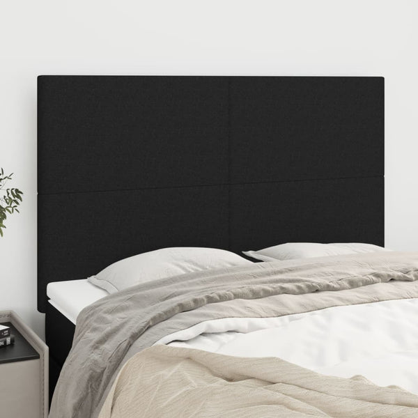 vidaXL Headboard Black 144x5x118/128 cm Fabric