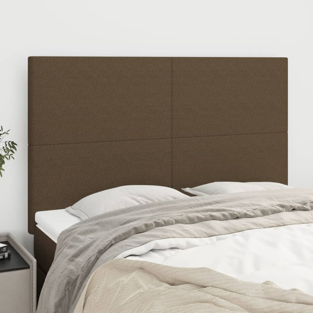 vidaXL Headboard Dark Brown 144x5x118/128 cm Fabric