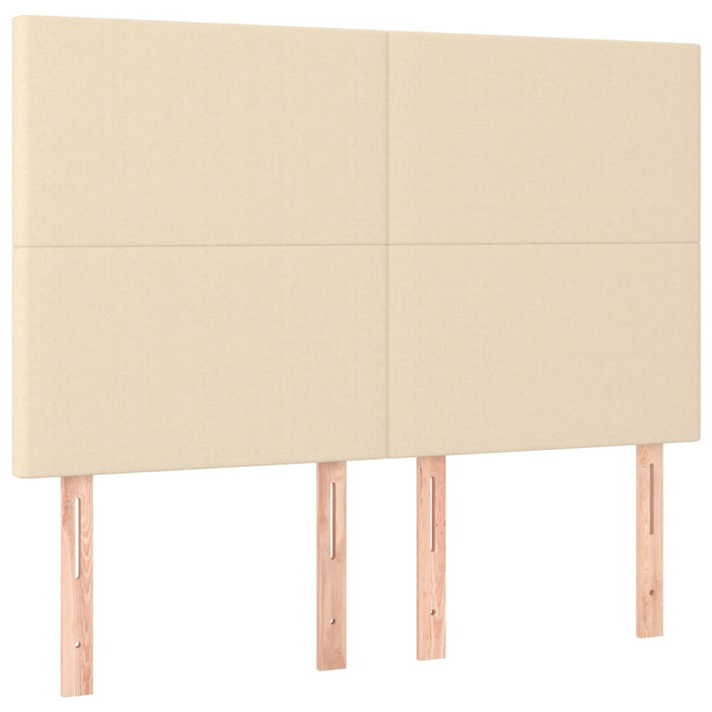 vidaXL Headboard Cream 144x5x118/128 cm Fabric