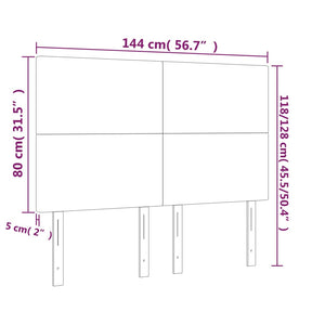 vidaXL Headboard Cream 144x5x118/128 cm Fabric