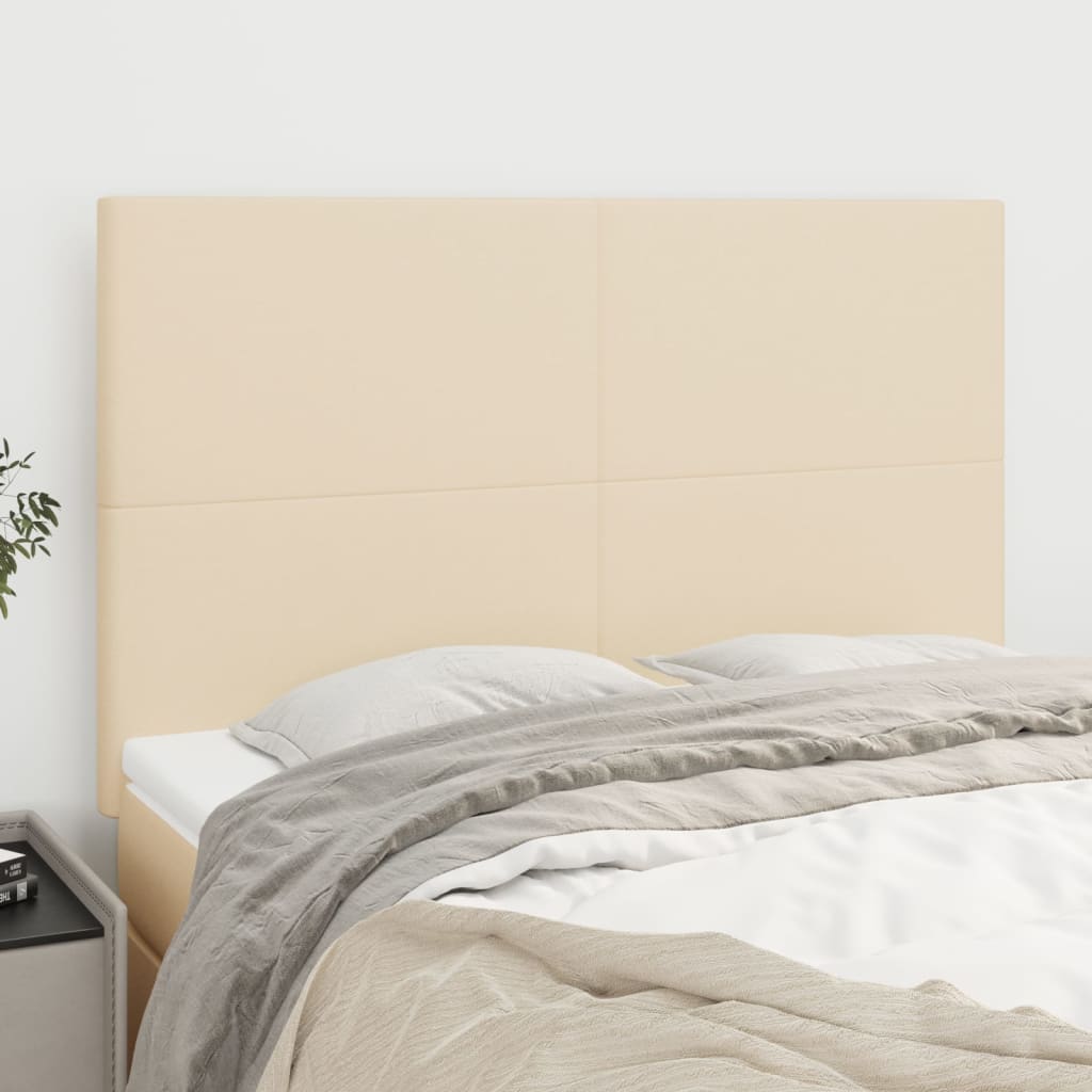 vidaXL Headboard Cream 144x5x118/128 cm Fabric