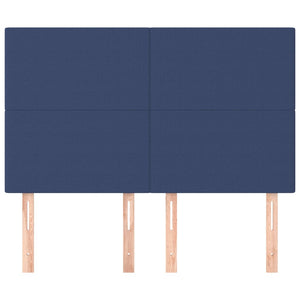 vidaXL Headboard Blue 144x5x118/128 cm Fabric