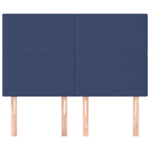 vidaXL Headboard Blue 144x5x118/128 cm Fabric