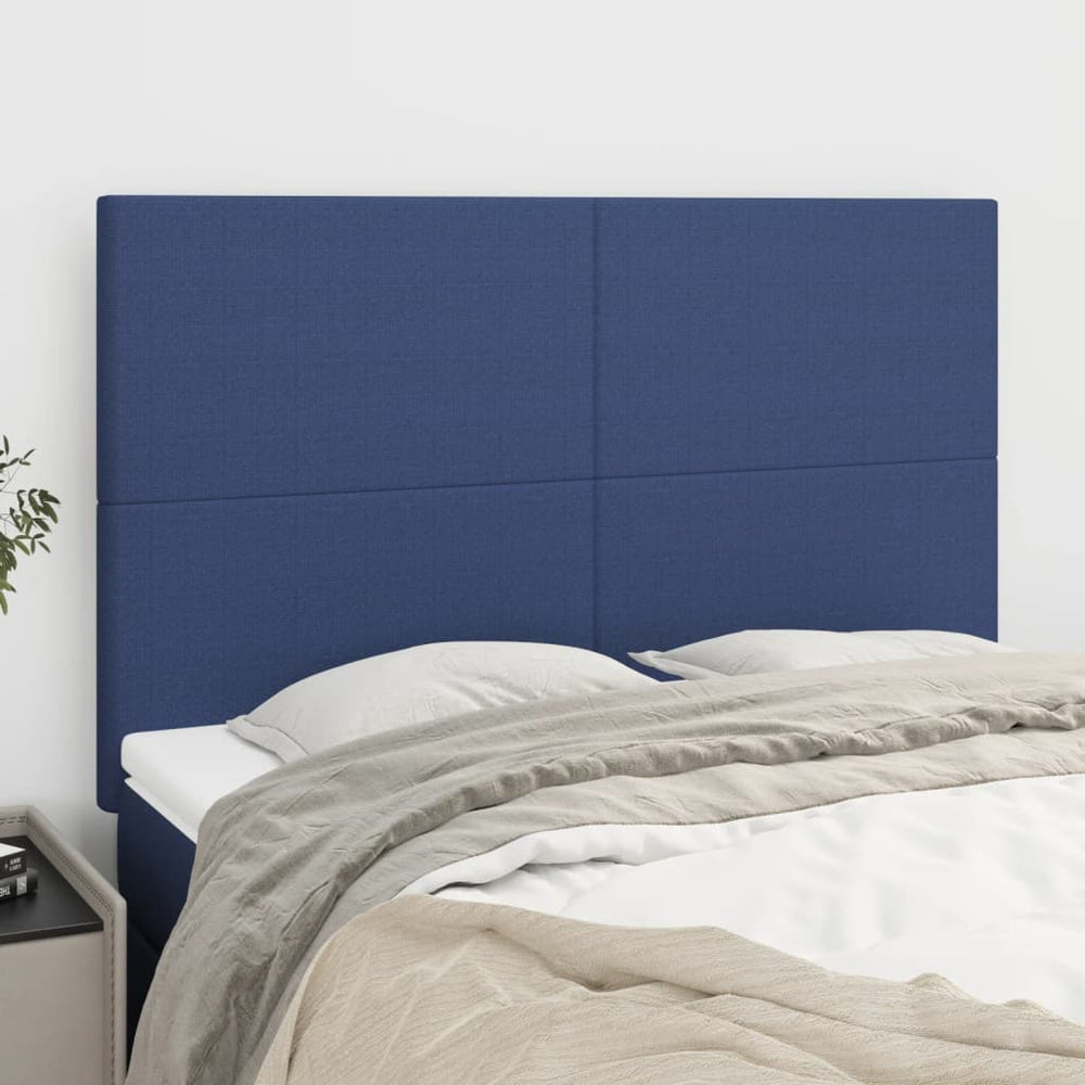 vidaXL Headboard Blue 144x5x118/128 cm Fabric
