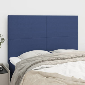 vidaXL Headboard Blue 144x5x118/128 cm Fabric