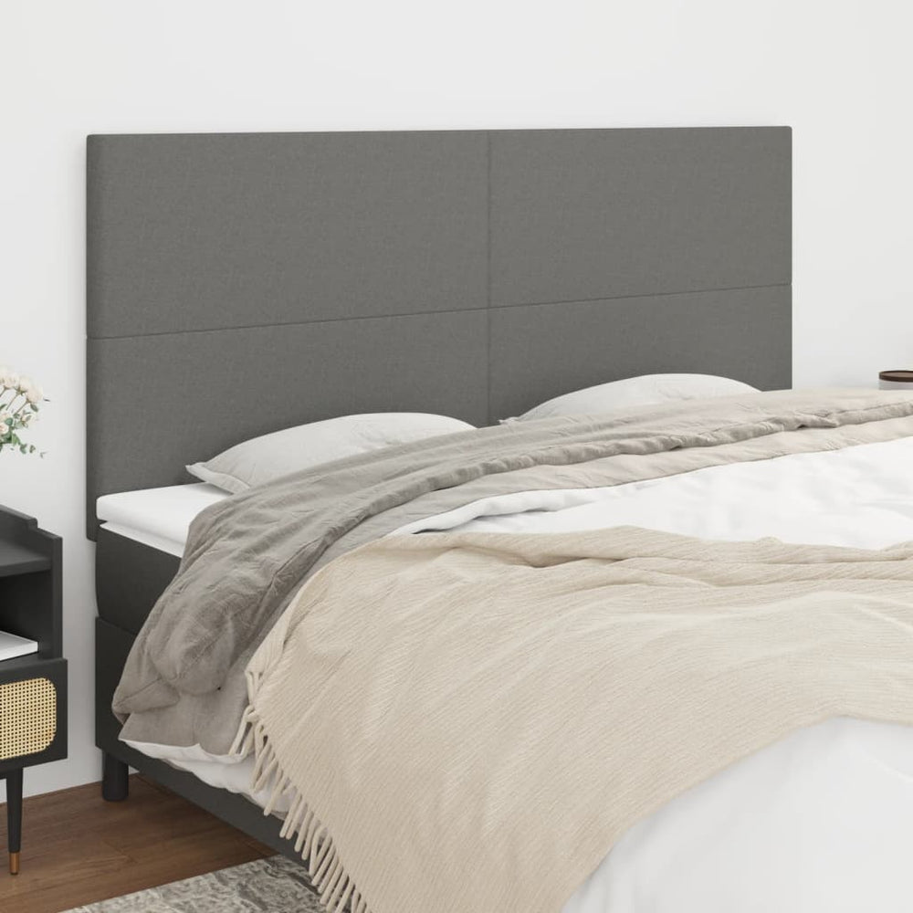 vidaXL Headboard Dark Grey 160 x 5 x 118/128 cm Fabric