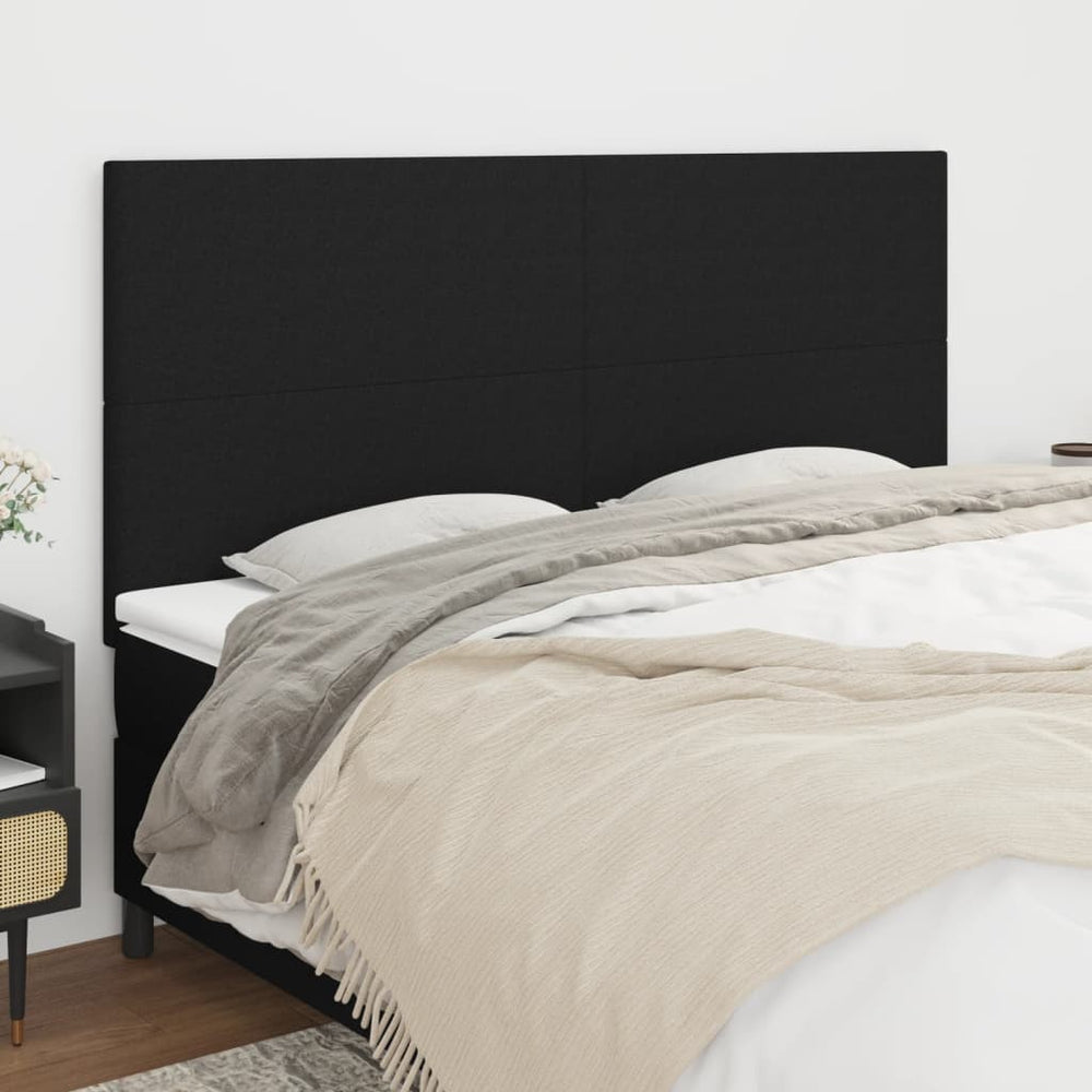vidaXL Headboard Black 160 x 5 x 118/128 cm Fabric