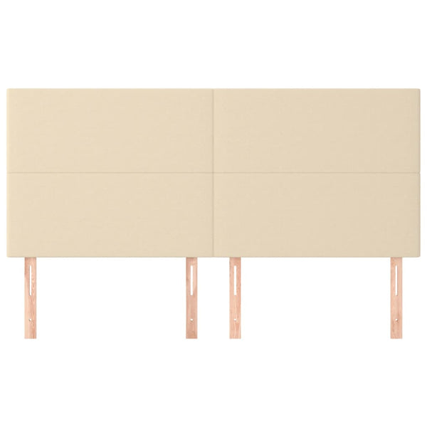 vidaXL Headboard Cream 160x5x118/128 cm Fabric