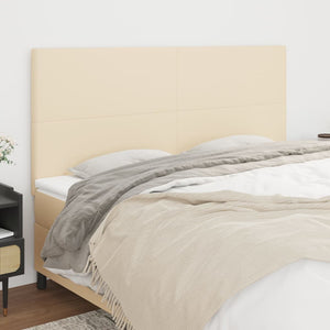 vidaXL Headboard Cream 160x5x118/128 cm Fabric
