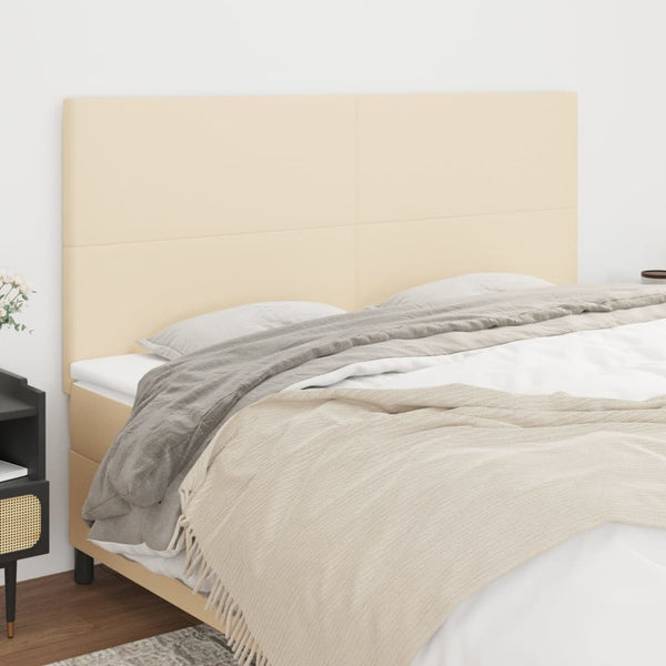 vidaXL Headboard Cream 160x5x118/128 cm Fabric