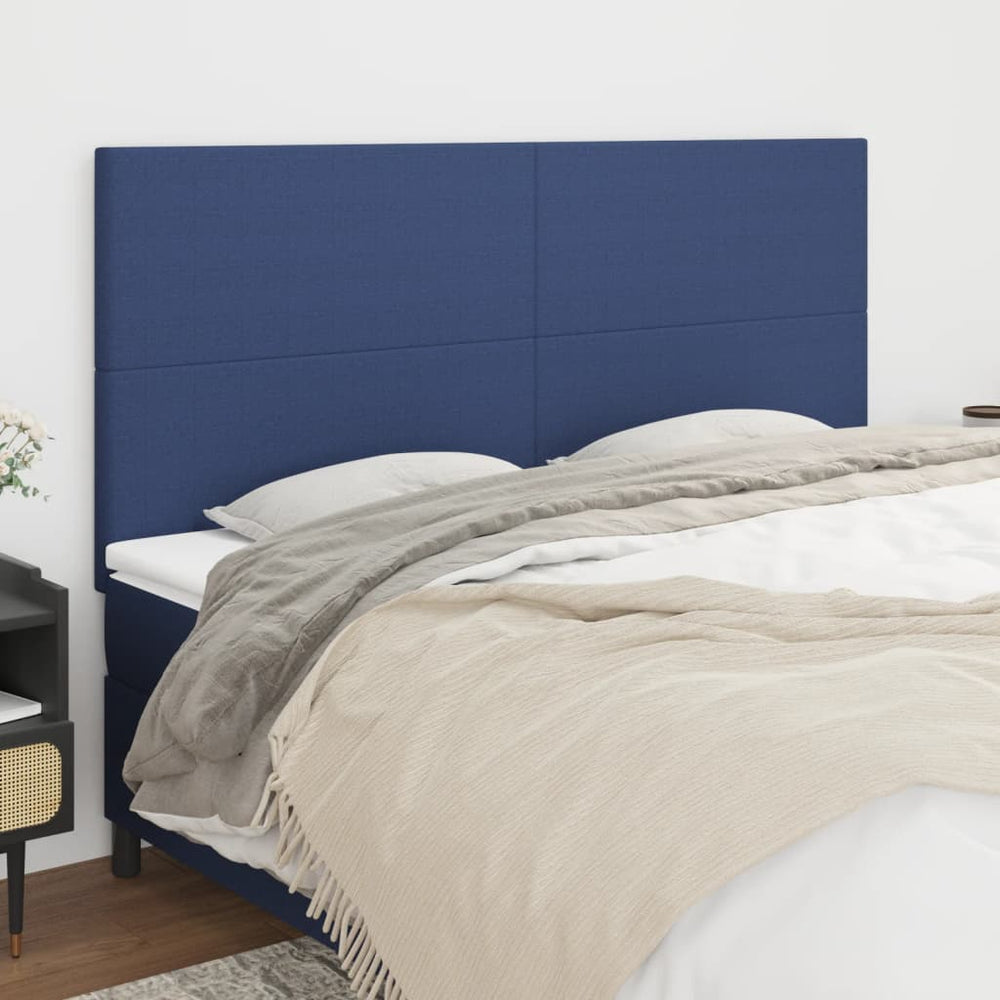 vidaXL Headboard Blue 160x5x118/128 cm Fabric