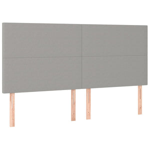 vidaXL Headboard Light Gray 180 x 5 x 118/128 cm Fabric