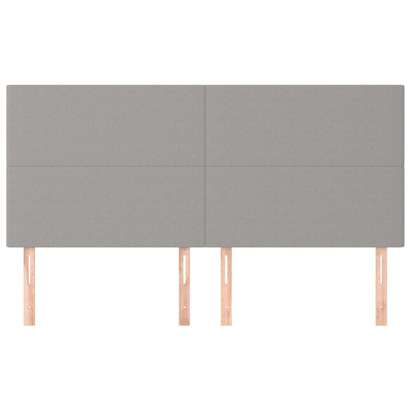 vidaXL Headboard Light Gray 180 x 5 x 118/128 cm Fabric