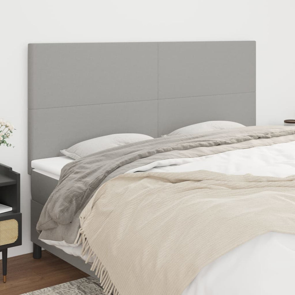 vidaXL Headboard Light Gray 180 x 5 x 118/128 cm Fabric