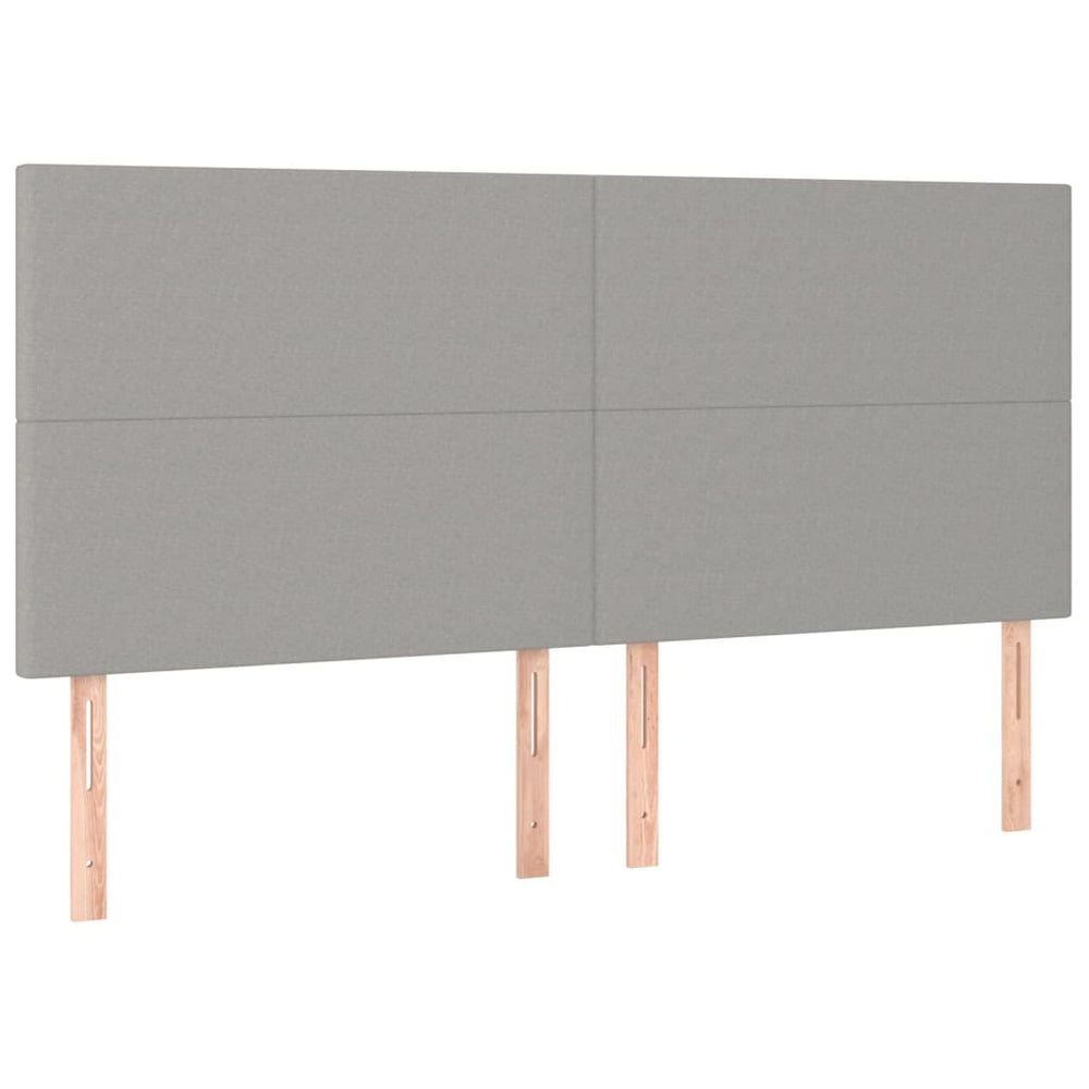 vidaXL Headboard Light Gray 200 x 5 x 118/128 cm Fabric