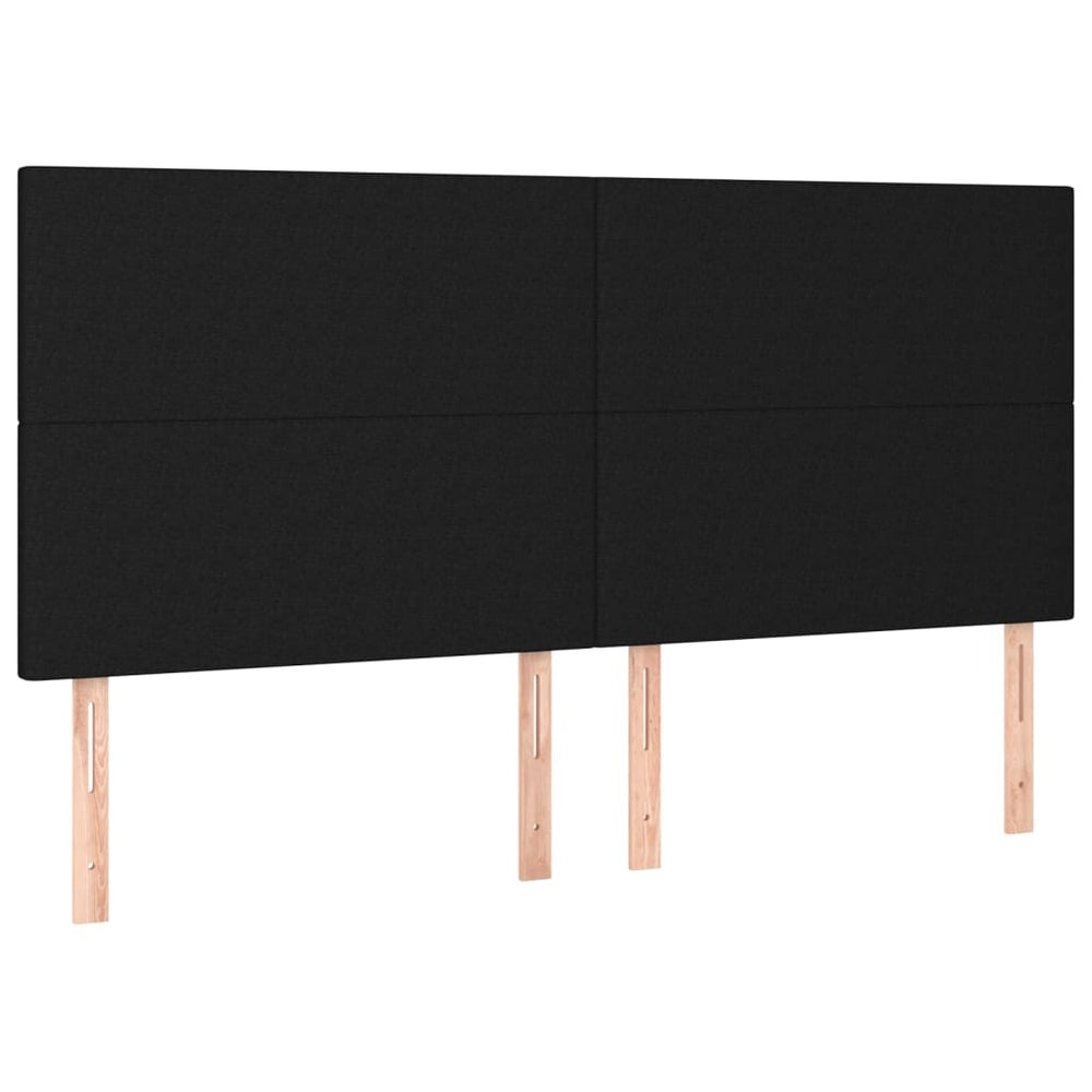 vidaXL Headboard Black 200 x 5 x 118/128 cm Fabric