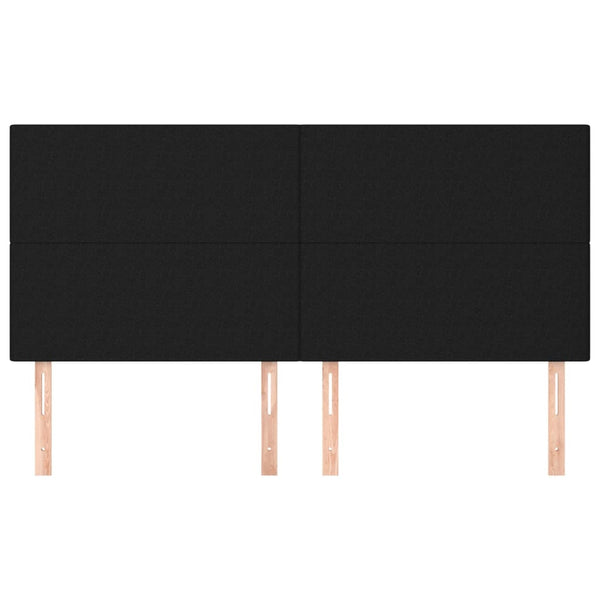 vidaXL Headboard Black 200 x 5 x 118/128 cm Fabric
