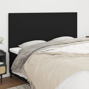 vidaXL Headboard Black 200 x 5 x 118/128 cm Fabric