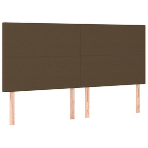vidaXL Headboard Dark Brown 200 x 5 x 118/128 cm Fabric
