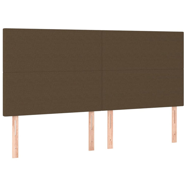 vidaXL Headboard Dark Brown 200 x 5 x 118/128 cm Fabric