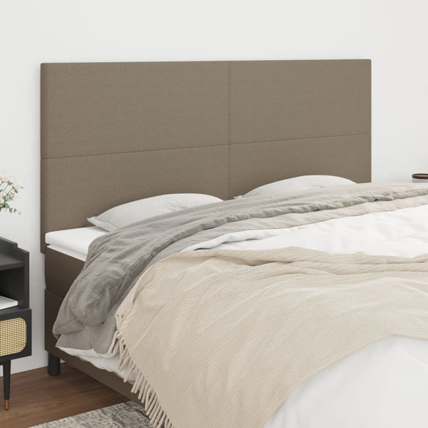 vidaXL Headboard Taupe 200 x 5 x 118/128 cm Fabric