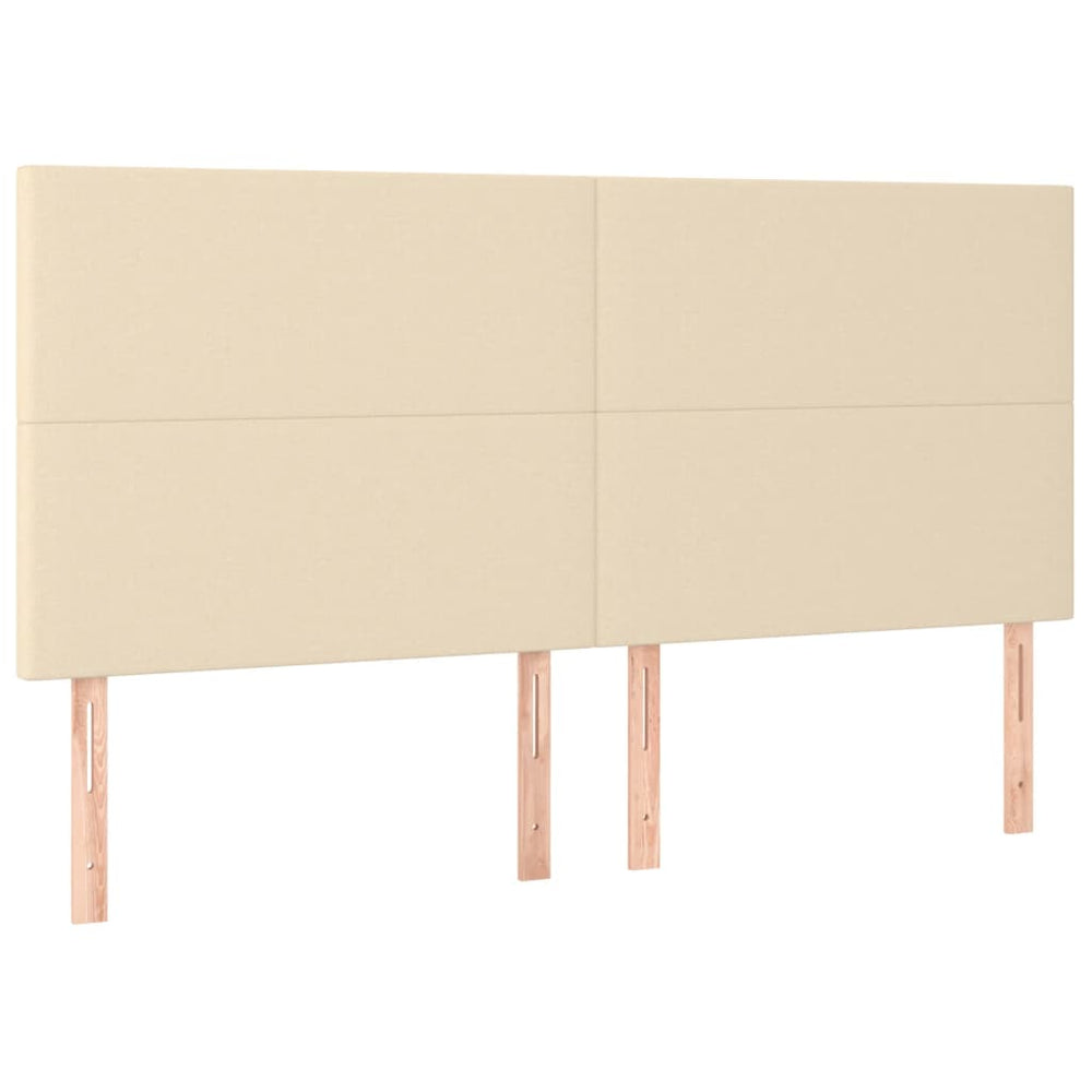 vidaXL Headboard Cream 200 x 5 x 118/128 cm Fabric