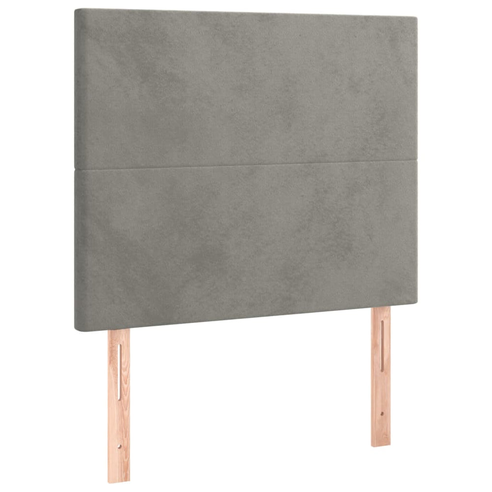 vidaXL Headboard Light Gray 80x5x118/128 cm Velvet