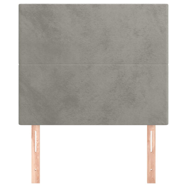 vidaXL Headboard Light Gray 80x5x118/128 cm Velvet