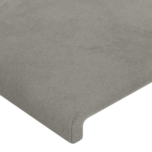 vidaXL Headboard Light Gray 80x5x118/128 cm Velvet