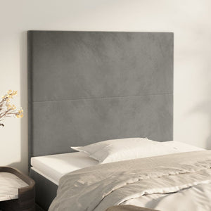 vidaXL Headboard Light Gray 80x5x118/128 cm Velvet