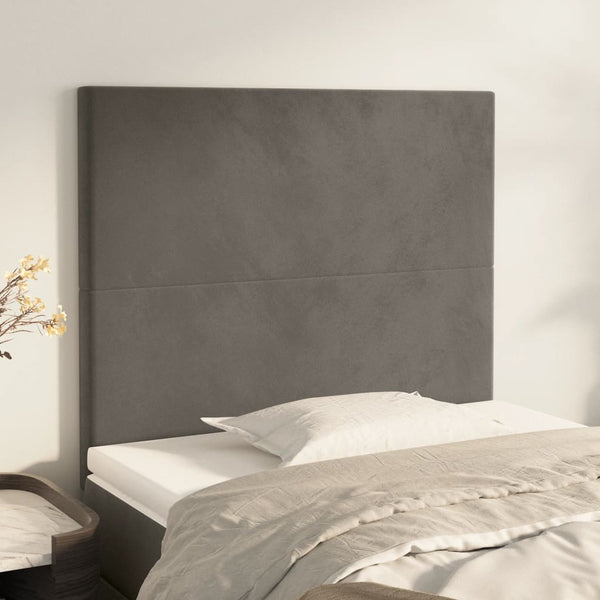 vidaXL Headboard Dark Grey 80 x 5 x 118/128 cm Velvet