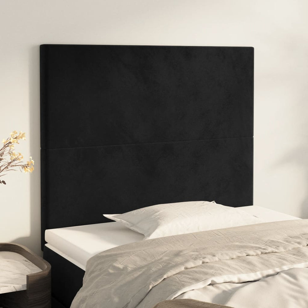 vidaXL Headboard Black 80x5x118/128 cm Velvet