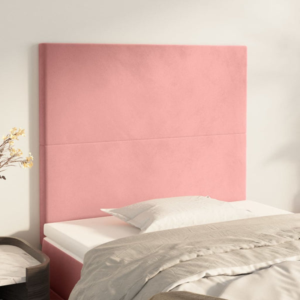 vidaXL Headboard Pink 80x5x118/128 cm Velvet